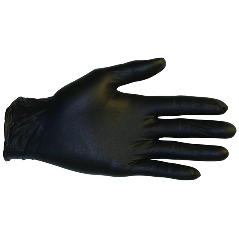 Gant jetable nitrile non poudré noir - Boîte de 100