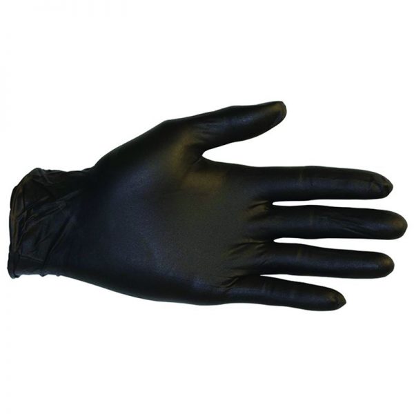 Gants jetables nitrile non poudres noirs taille L bo?te de 100