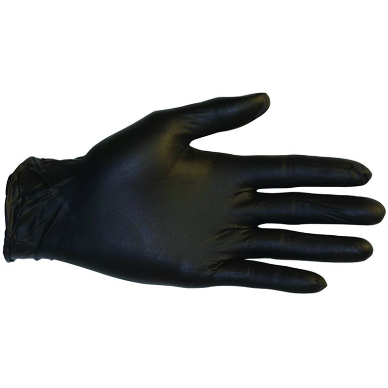 Gants jetables nitrile non poudrés noirs taille S boîte de 100