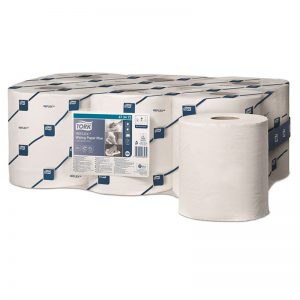 Carton de 6 Bobines d'essuyage dévidage central 2 plis lisse blanc 450 formats Reflex