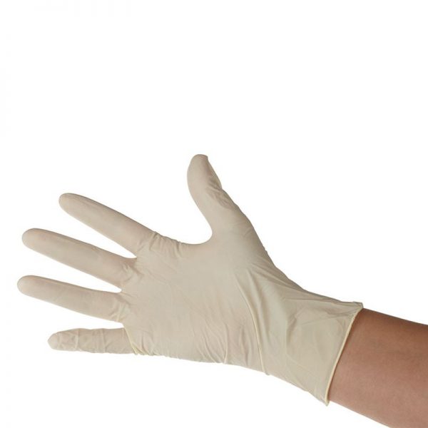 Gants jetables latex poudres blancs taille M bo?te de 100