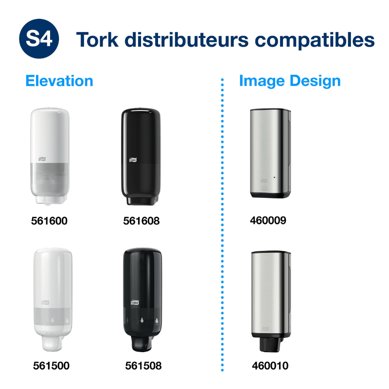 S4 - 561600 - DISTRIBUTEUR AUTOMATIQUE BLANC TORK pour Savon mousse