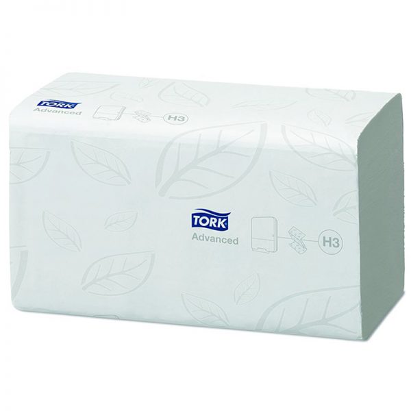 Carton de 3750 Essuie mains enchevetre 2 plis 25x23cm pliage en V H3