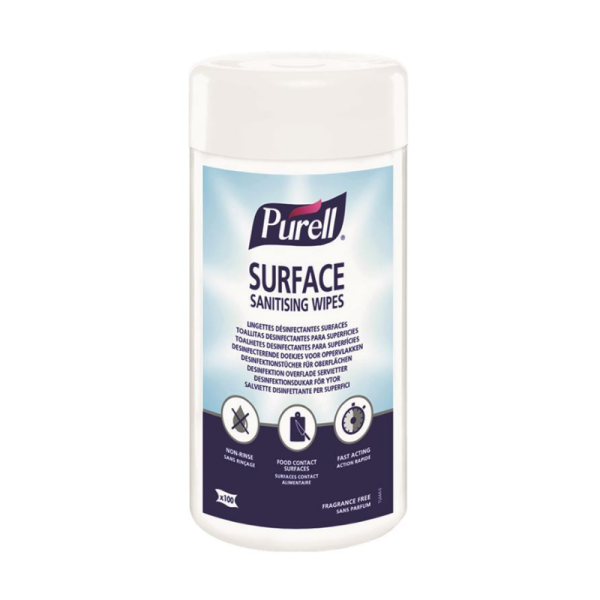 Lingettes desinfectantes13x21cm Purell bo?te de 100