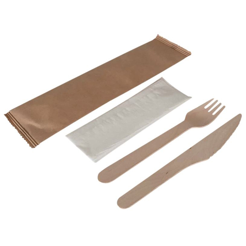 Couverts jetables et kits couverts en bois, carton et bambou