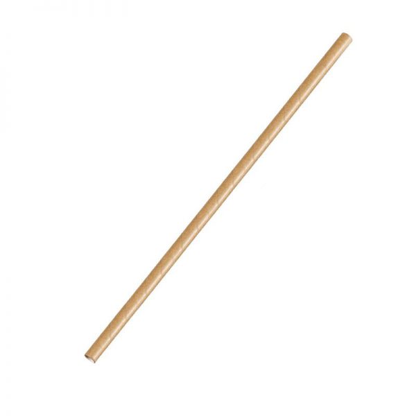 Pailles droites papier 20cm Dia. 6mm kraft paquet de 250