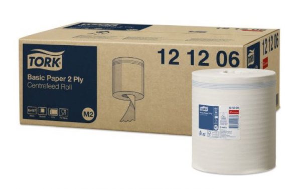 Carton de 6 Bobines d essuyage devidage central 2 plis gaufre blanc 457 formats M2