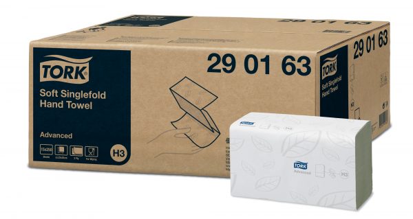 Carton de 3750 Essuie mains enchevetre 2 plis 25x23cm pliage en V H3