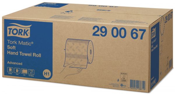 Carton de 6 Rouleaux d essuie mains 2 plis blanc doux 21cmx150m H1