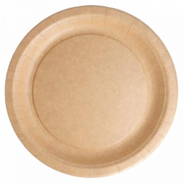 Carton de 400 Assiettes carton 100% biodegradables naturel 18cm