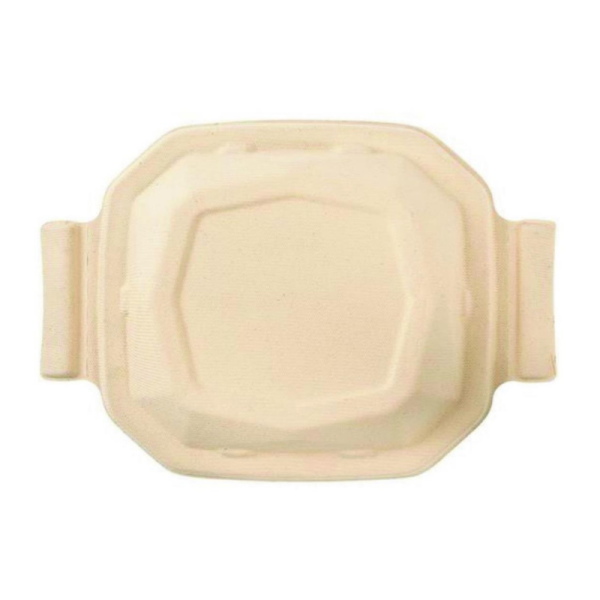 Carton de 300 Couvercle bagasse pour bo?te Octabagasse 650ml Duni BioPak Ref. PP00285