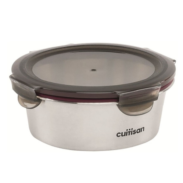 Bo?te Cuitisan en inox ronde micro-ondable et reutilisable 640ml avec couvercle