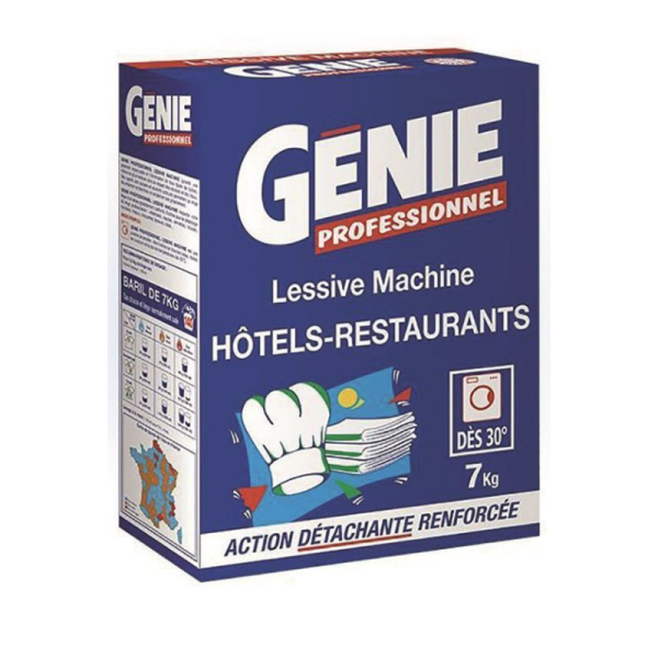 Baril de 7kg de Lessive Genie Professionnel en poudre 140 lavages