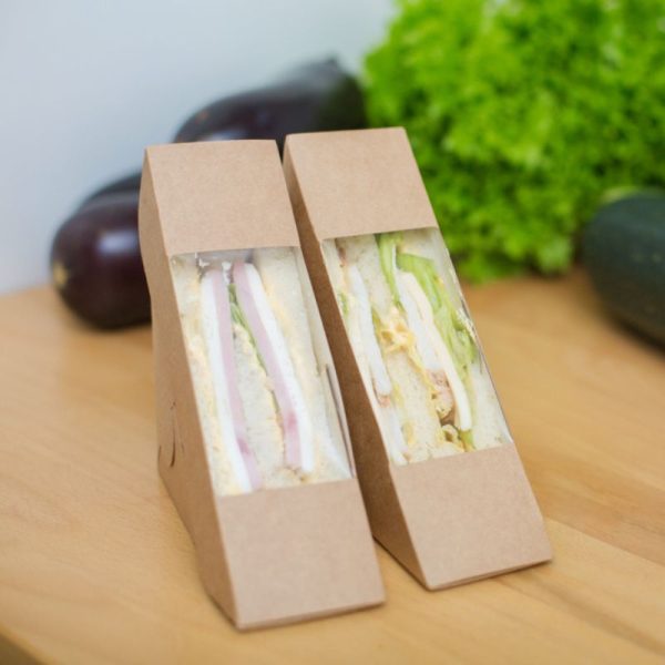 Carton de 500 Triangles sandwich carton avec fenetre simple