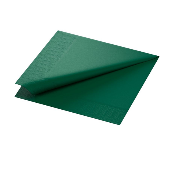 Serviette ouate 2 plis 40x40cm vert fonce - 1 carton de 1250 - Duni