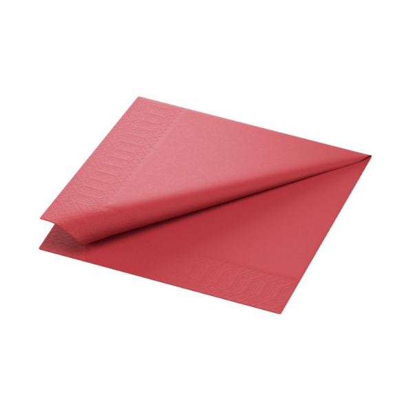 Serviette ouate 2 plis 40x40cm bordeaux - 1 carton de 1250 - Duni