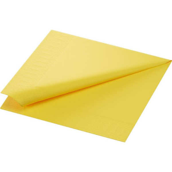 Serviette ouate 2 plis 40x40cm jaune - 1 carton de 1250 - Duni