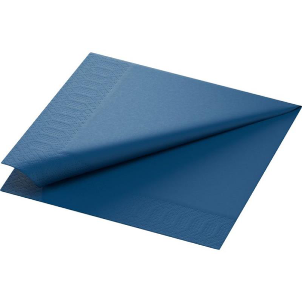 Serviette ouate 2 plis 40x40cm bleu fonce - 1 carton de 1250 - Duni