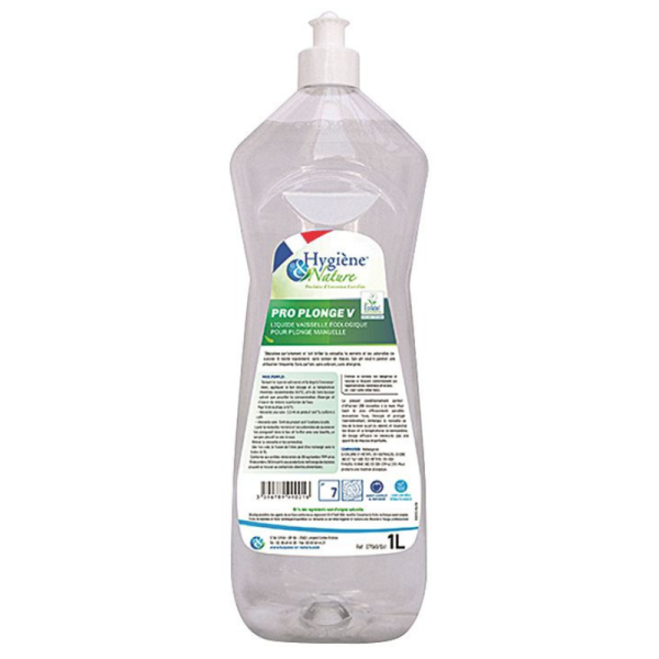 Detergent liquide plonge manuelle Pro Plonge V - 1 flacon de 1l - Hygiene et Nature