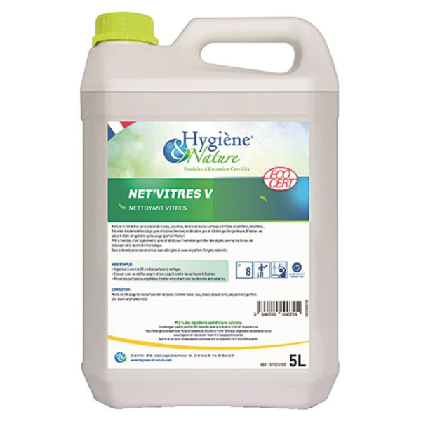 Nettoyant vitres Net Vitres V - 1 bidon de 5l - Hygiene et Nature