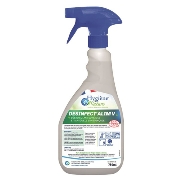 Desinfectant surfaces alimentaire Desinfect Alim V - 1 flacon de 750ml - Hygiene et Nature