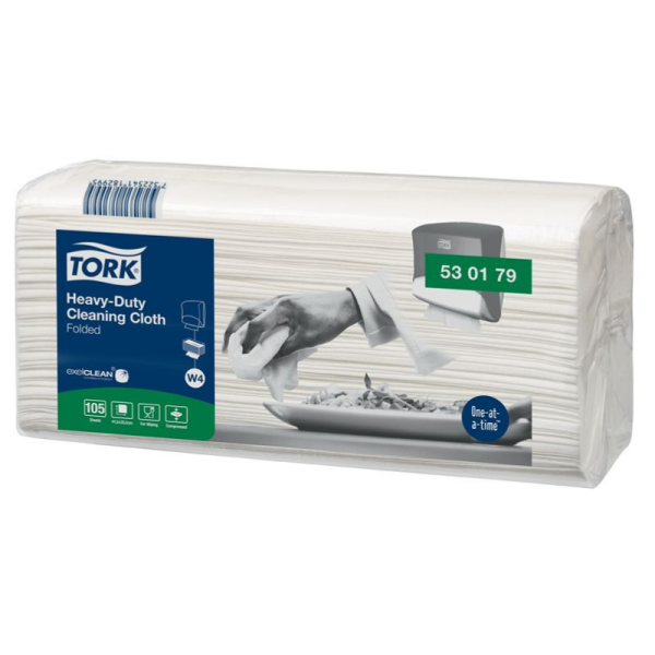 Torchon de cuisine non tisse blanc 35,5x41,5cm W4 - 1 carton de 420 - Tork