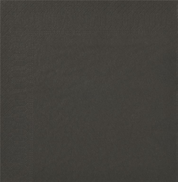 Serviette ouate 2 plis 20x20cm noire - 1 carton de 1800