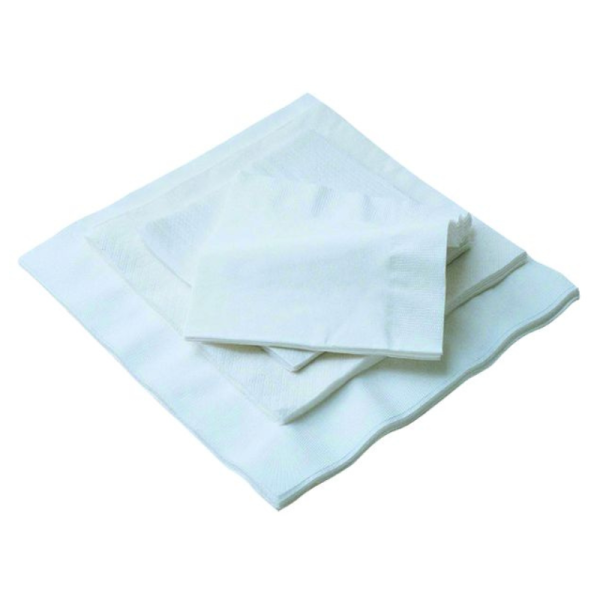 Serviette ouate 2 plis 40x40cm blanche - 1 carton de 2400