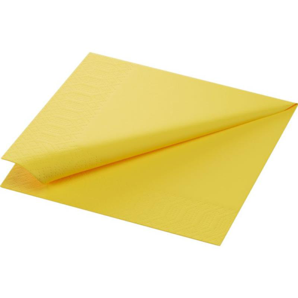 Serviette ouate 2 plis 33x33cm jaune - 1 carton de 2000 - Duni