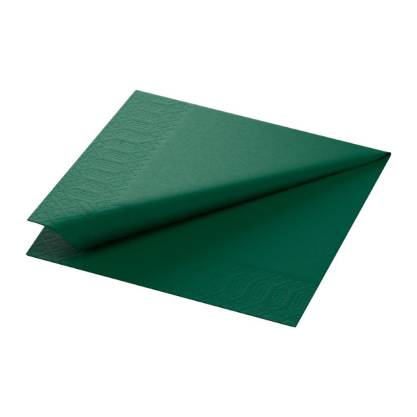 Serviette ouate 2 plis 33x33cm vert fonce - 1 carton de 2000 - Duni