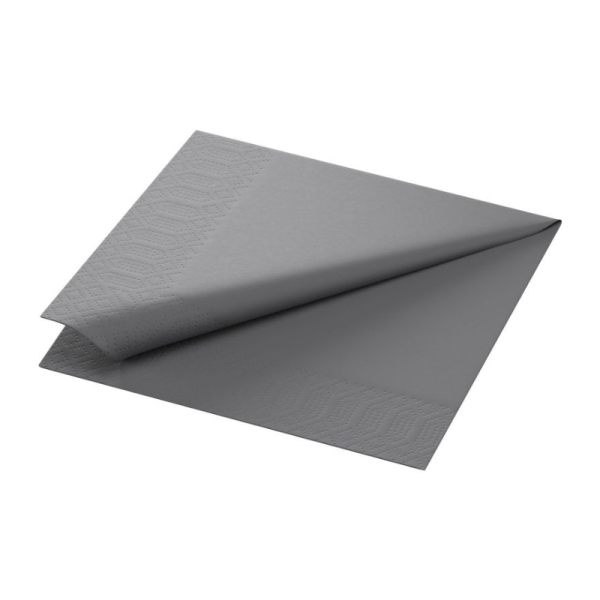 Serviette ouate 2 plis 33x33cm granite - 1 carton de 2000 - Duni