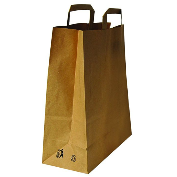 Sac cabas papier kraft brun 32x16x35cm - 1 carton de 250