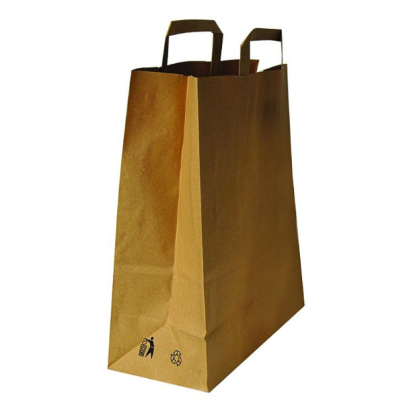 Sac cabas papier kraft brun 26x14x32cm - 1 carton de 250