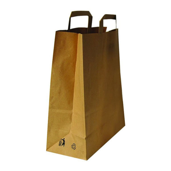 Sac cabas papier kraft brun 22x10x28cm - 1 carton de 250