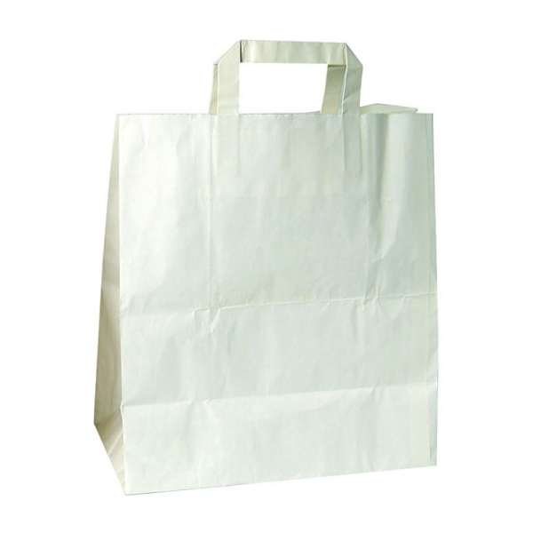 Sac cabas papier kraft blanc 26x14x32cm - 1 carton de 250