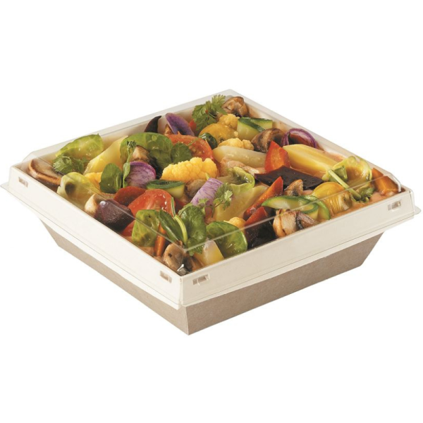 Barquette carton avec couvercle rPET Luxifood 120cl - carton de 160