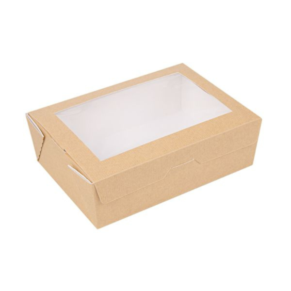 Boite carton kraft salade fenetre 100cl - carton de 200