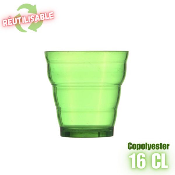Gobelet réutilisable Iseran 16cl vert copolyester plastorex