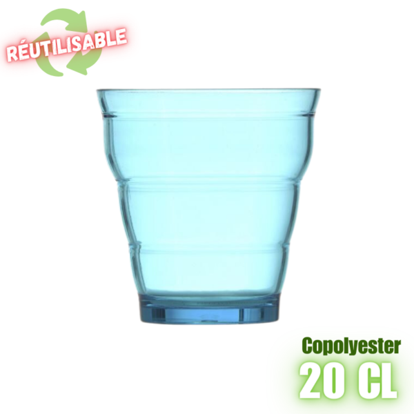Gobelet réutilisable Iseran 20cl bleu turquoise copolyester plastorex