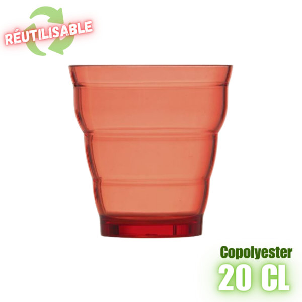 Gobelet réutilisable Iseran 20cl rouge copolyester plastorex
