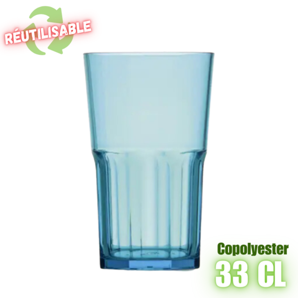 Gobelet réutilisable lauzière bleu 33cl copolyester plastorex