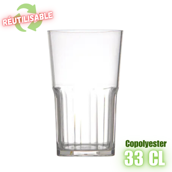 Gobelet réutilisable lauzière transparent givré 33cl copolyester plastorex