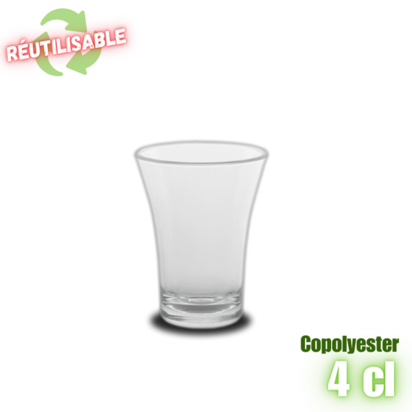 MPD211215 verre shooter 4cl réutilisable en copolyester plastorex