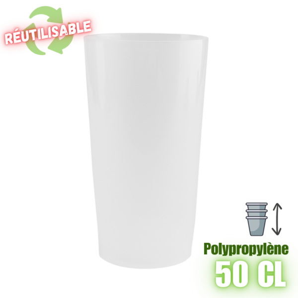 MPD212015 Gobelet éco en polypropylène 50cl réutilisable plastorex
