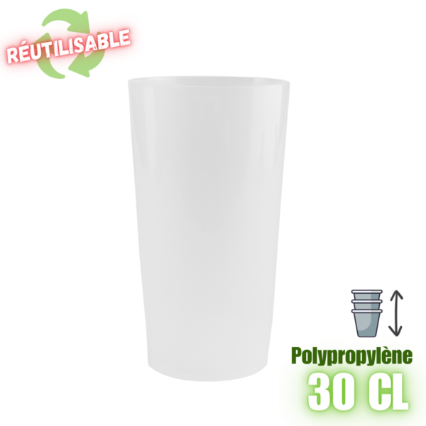 MPD212215 Gobelet éco en polypropylène 30cl réutilisable plastorex