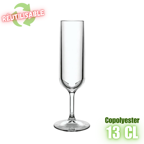 MPD212515 Flute à champagne 13cl drop glass réutilisable en copolyester plastorex