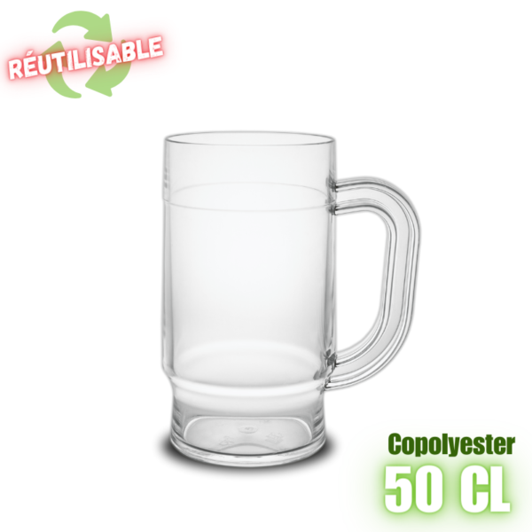 MPD213015 Chope bière 50cl réutilisable en copolyester plastorex