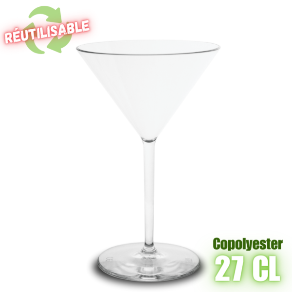MPD213315 Verre à martini 27cl réutilisable en copolyester plastorex