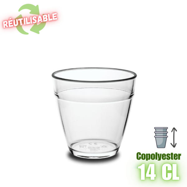 MPD215815 Verre à eau réutilisable 14cl en copolyester plastorex