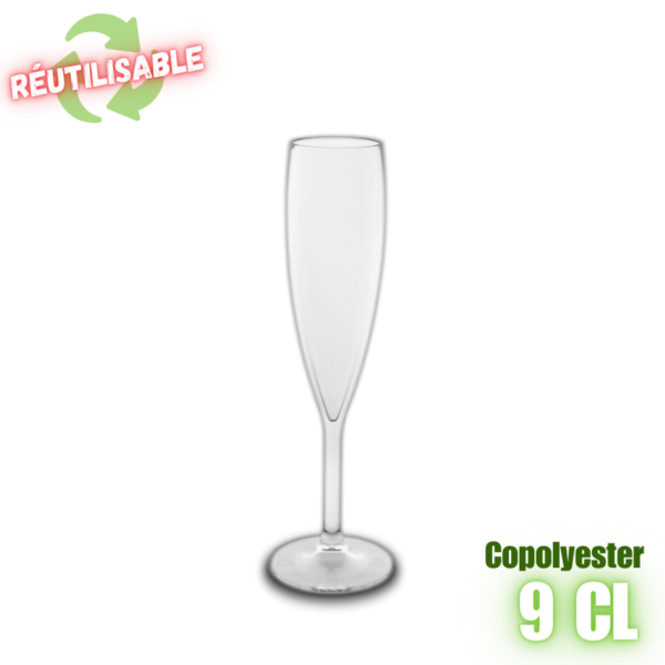 MPD216315 Flute à champagne 9cl réutilisable en copolyester plastorex